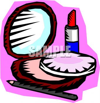 1003 2456 Cosmetics Lipstick And Pressed Face Powder Clipart Image Jpg