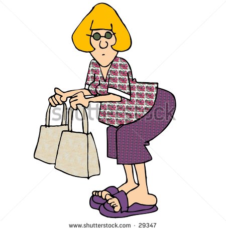Clipart Illustration Of A Woman With Two Shopping Bags    29347