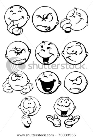 Vector Clipart Illustration Of Different Facial Expressions