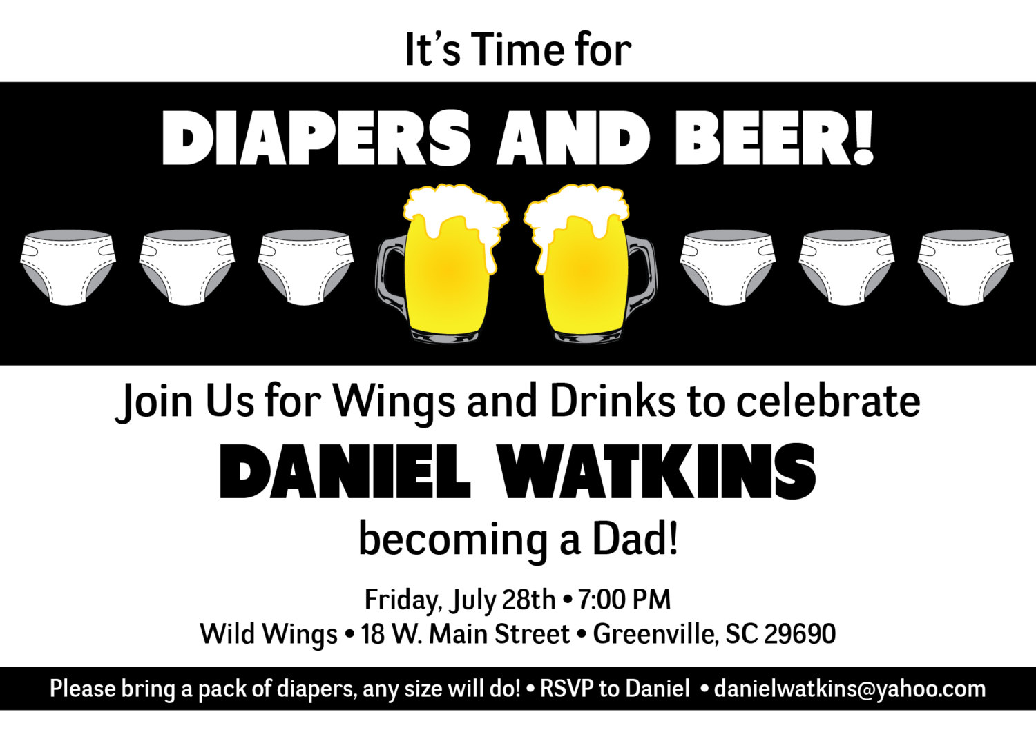 Chuggies Beer And Diaper Party Invitations Babies For Men Dads