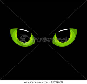 Clip Art Image  The Green Eyes Of A Black Cat