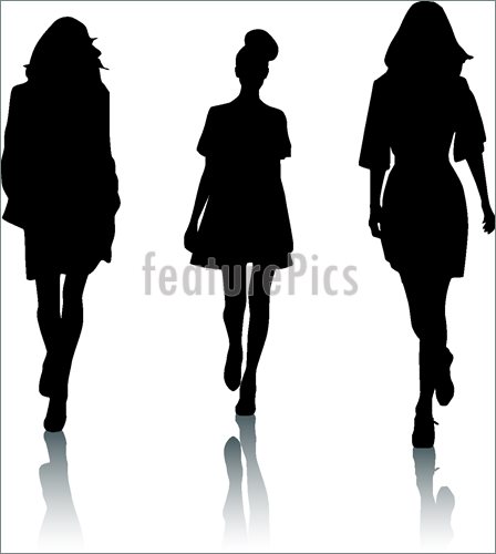 Illustration Of Silhouette Fashion Girls    Silhouette Fashion Girls