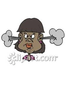 Angry Black Woman   Royalty Free Clipart Picture