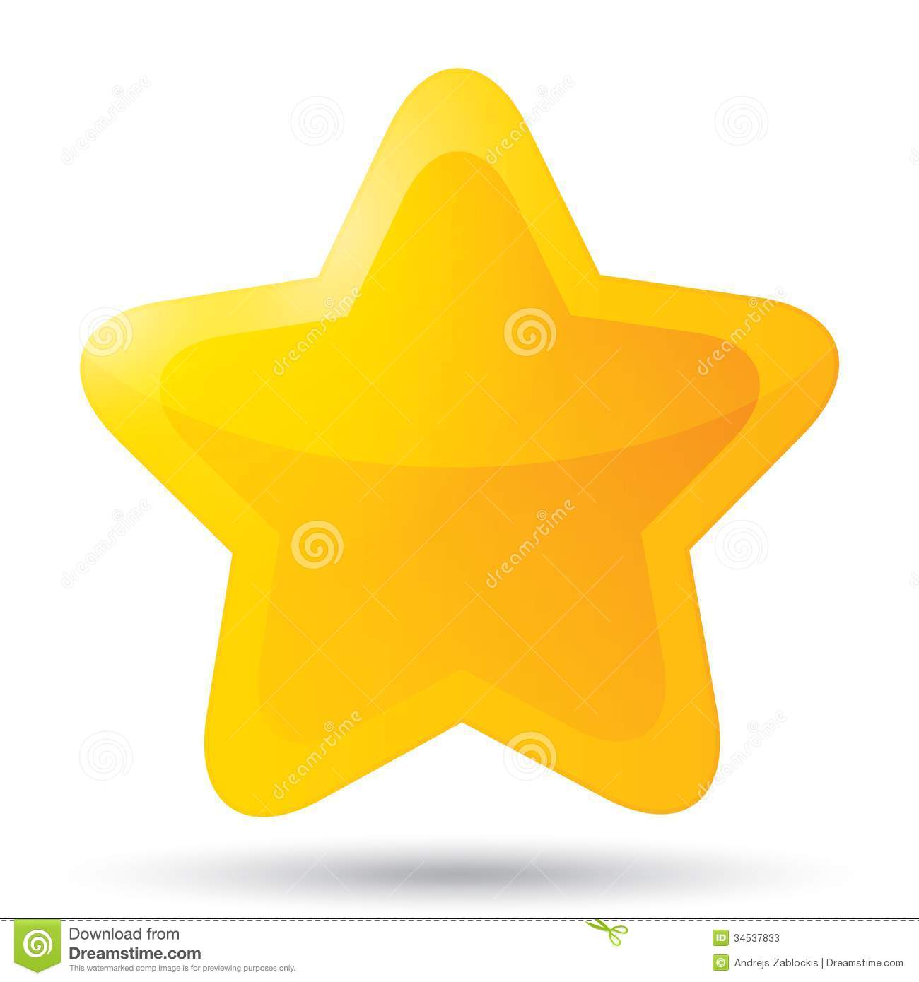Five Pointed Shiny Star For Rating  Rounded Corners  Eps 10