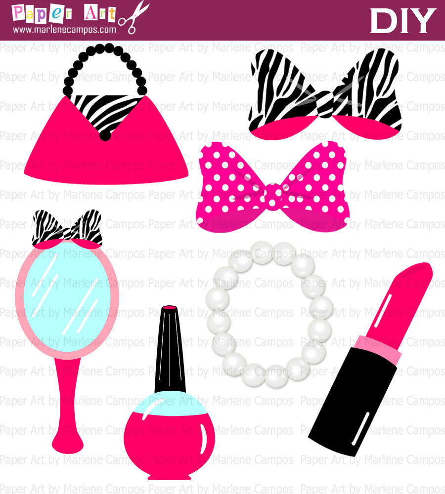 Instant Download Minnie Zebra Beauty Accessories By Paperartbymc