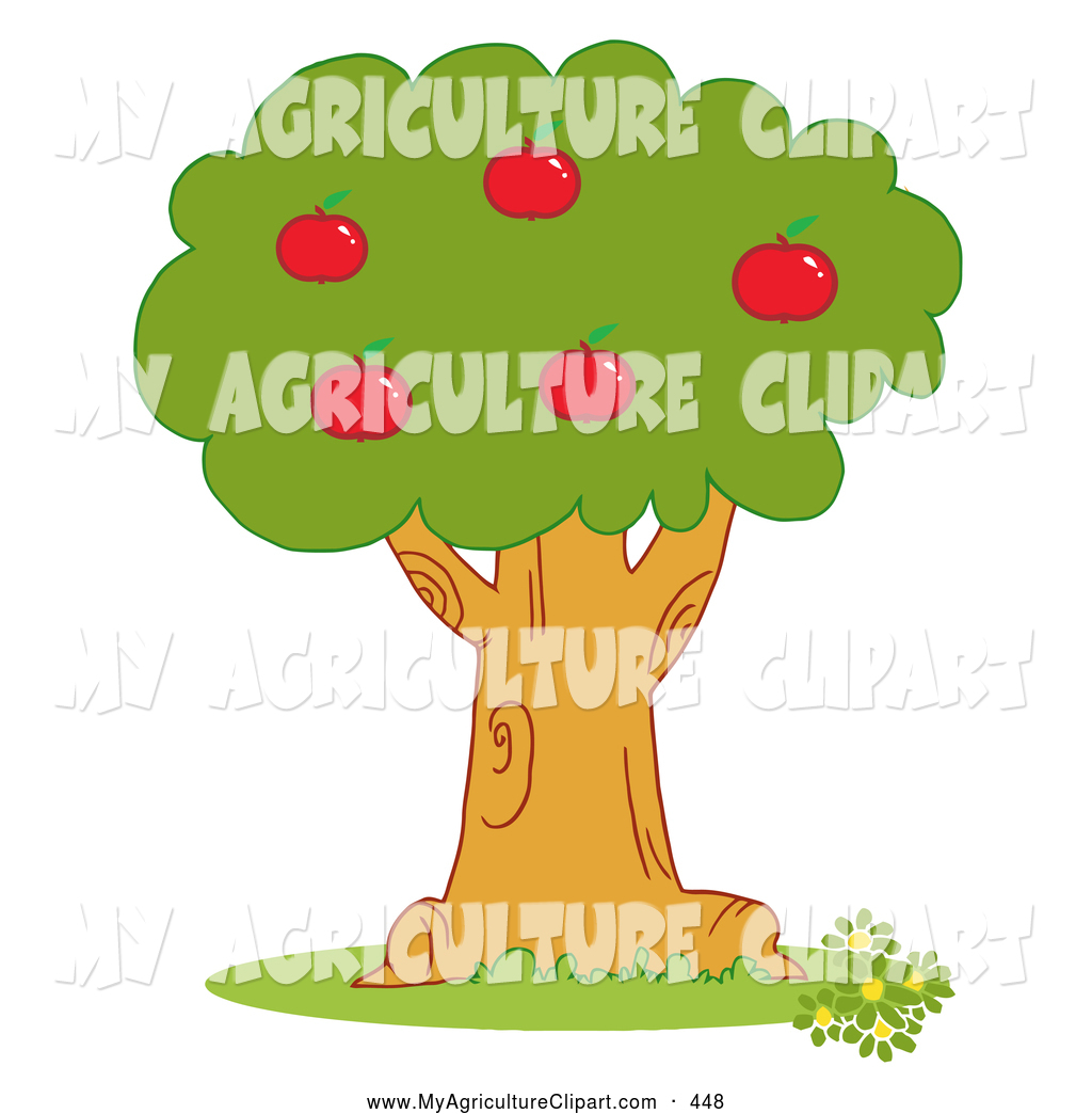 Vector Agriculture Clipart Of A Red Apple Tree By Hit Toon    448