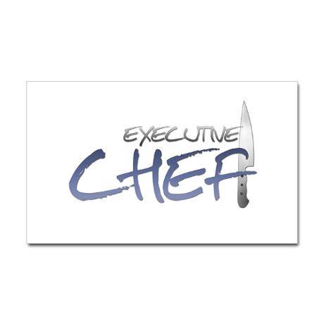 Blue Executive Chef Rectangle Decal On