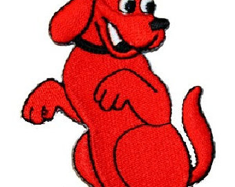 Clifford The Big Red Dog Cartoon Em Broidered Iron On Applique Patch