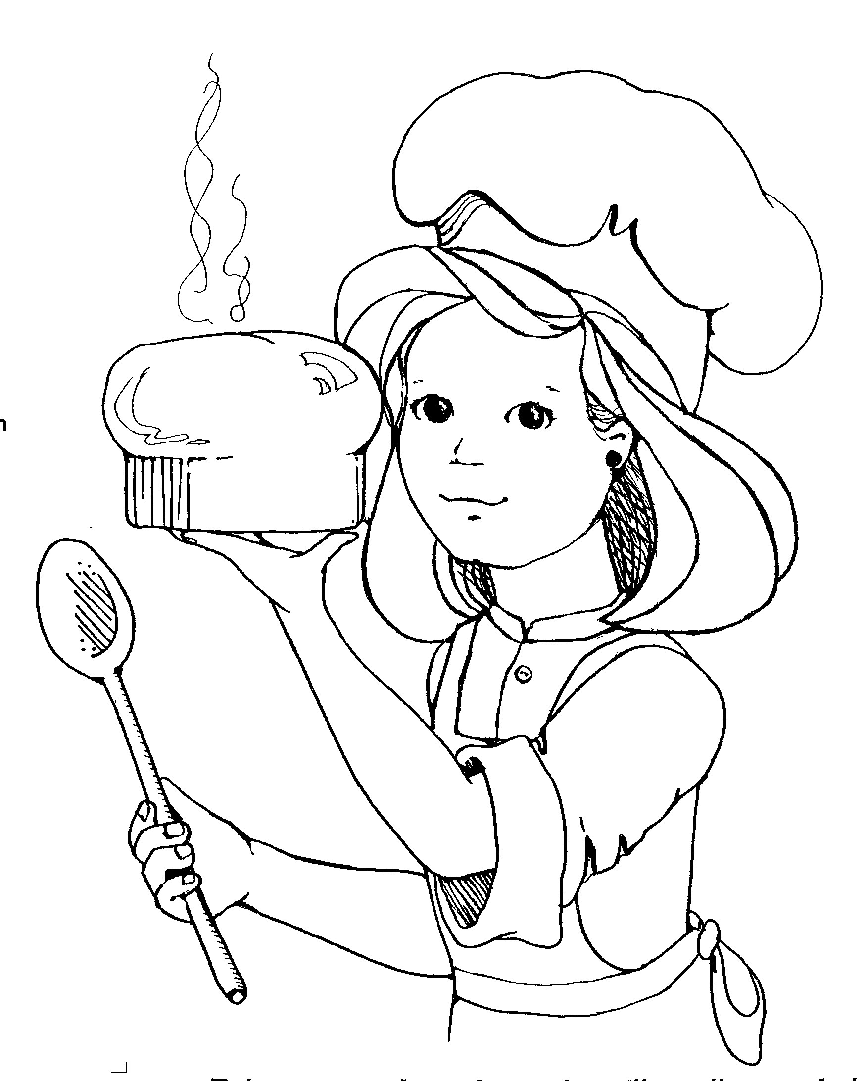 Lds Primary Coloring Pages   This Black And White Image Girl Cooking