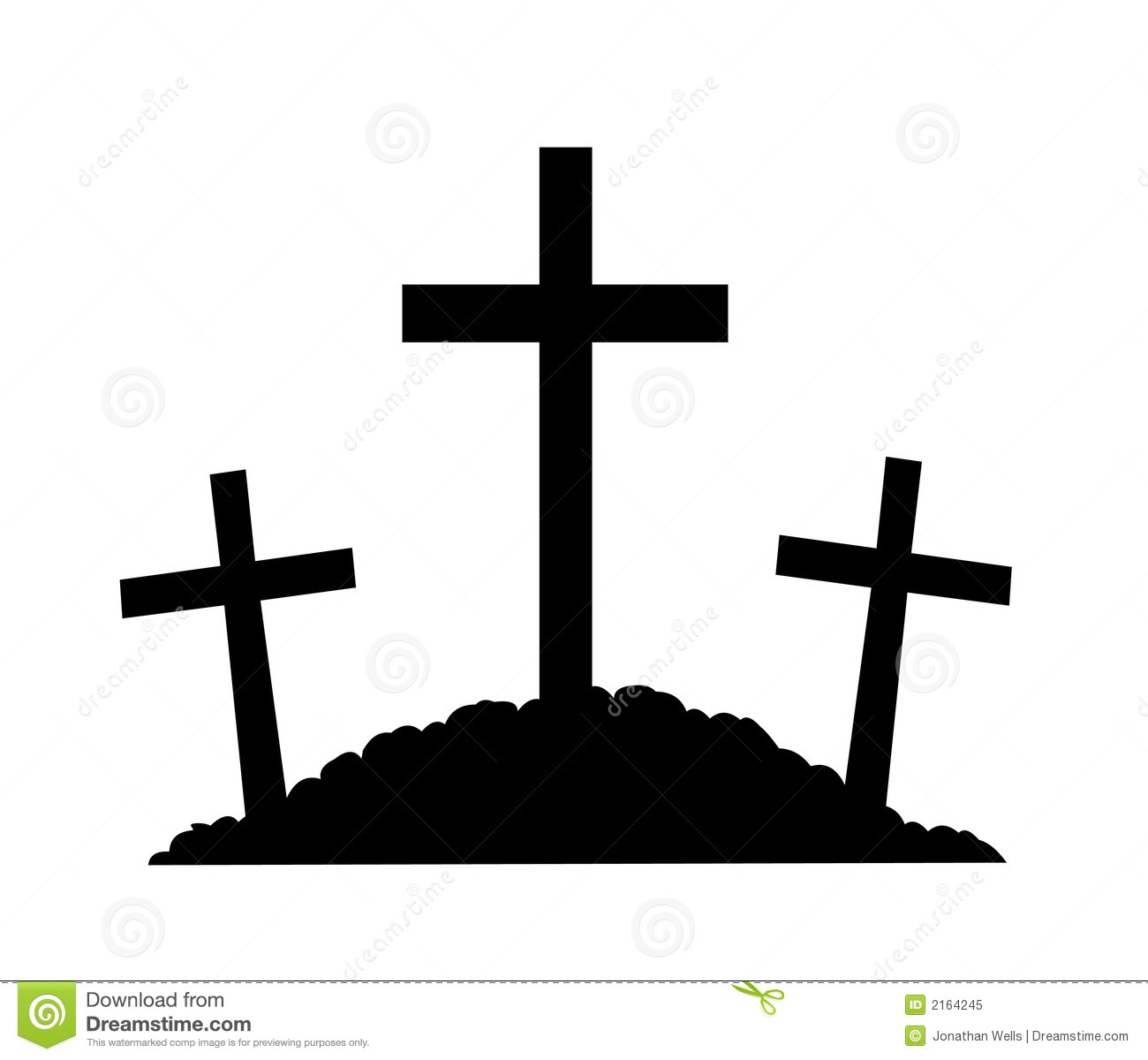 Silhouette Of The Crosses On Calvary