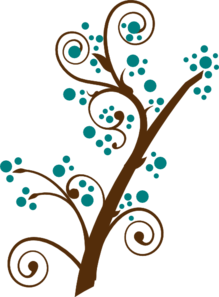 Teal And Brown Tree Branch Clip Art At Clker Com   Vector Clip Art