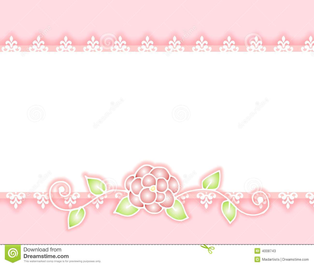 White Lace Border Graphicwhite Lace Pink Ribbon And Rose Border Stock