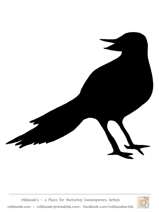 Bird Silhouette Stencil Templates Crowfree Printable Stencil