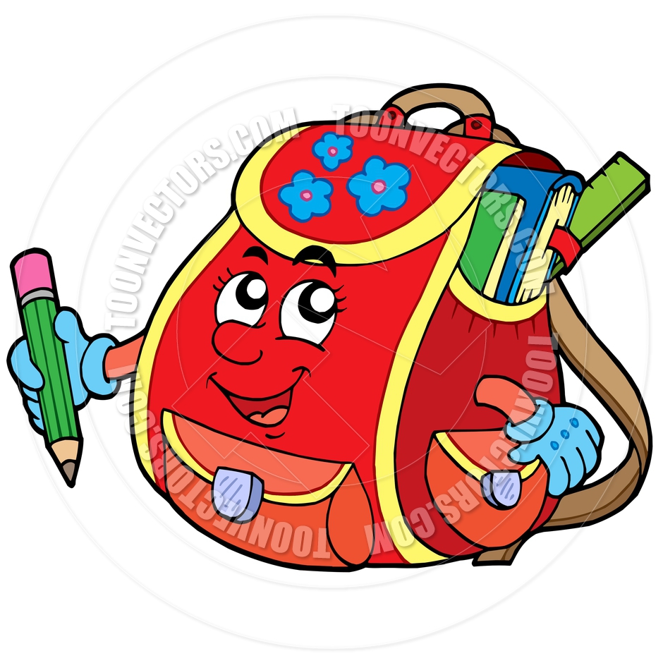 Cartoon Red School Bag By Clairev   Toon Vectors Eps  43026