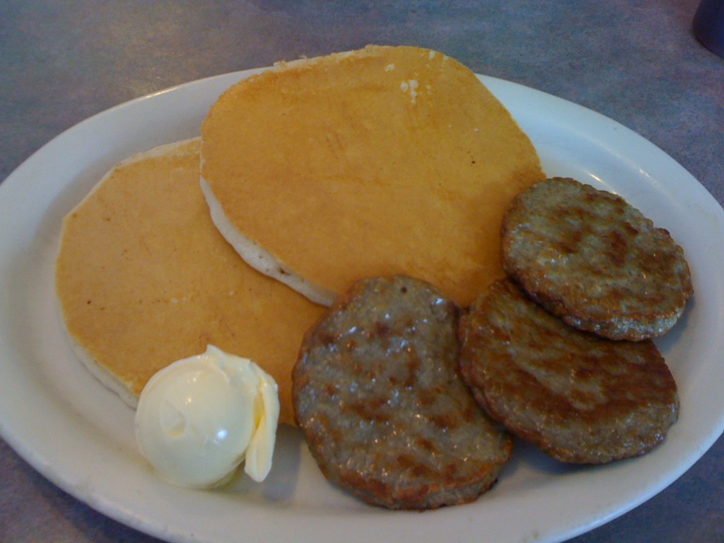 Opting For A Short Stack Of Pancakes With A Side Of Sausage Patties