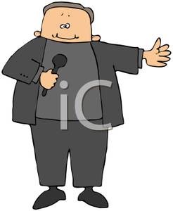 Stand Up Comedian   Royalty Free Clipart Picture