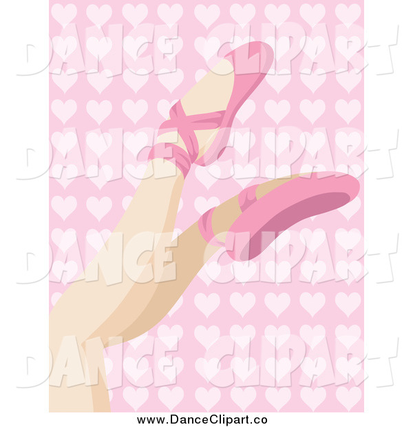 Art Of A White Woman S Legs In Pink Ballet Slippers Over A Pink Heart    