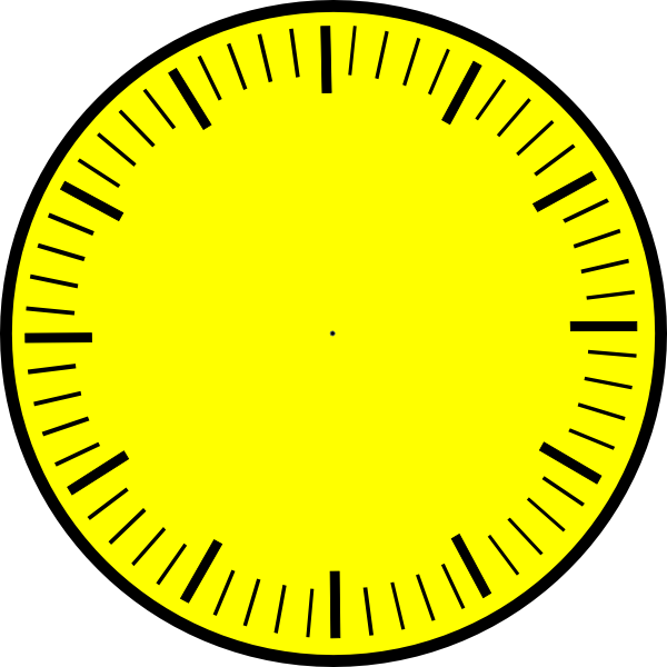 Clock Face  Yellow  Hour And Minute Marks No Hands Clip Art At Clker
