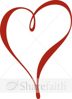 Contemporary Red Heart   Valentines Day Clipart