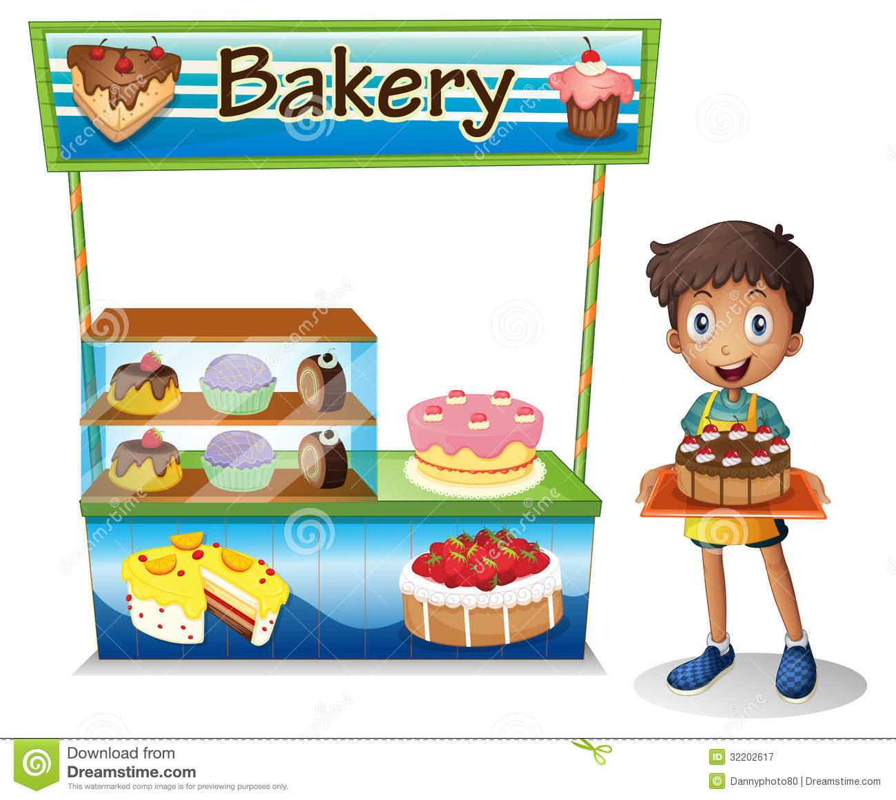 Boy Selling Cakes Royalty Free Stock Photography   Image  32202617