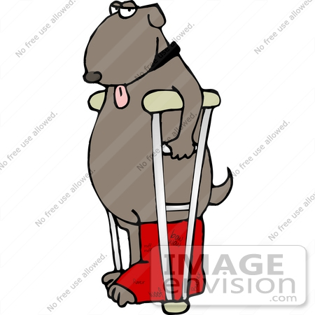Clipart Of A Mutt Dog With His Tongue Hanging Oug Standing With A Red