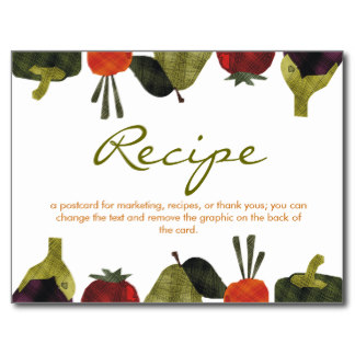 Half Veggies Fruits Cooking Catering Recipe Pos    Postcard