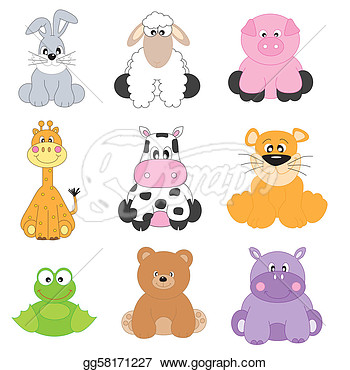 Vector Stock   Cartoon Animals   Stock Clip Art Gg58171227   Gograph
