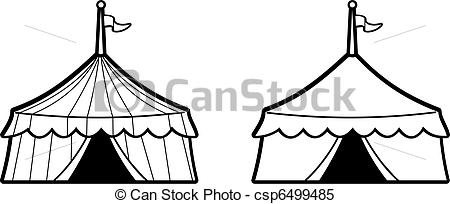 Clipart Vector Of Circus Tents   Illustration Of Black And White