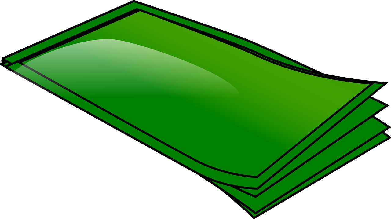 Free Green Paper Bills Clip Art