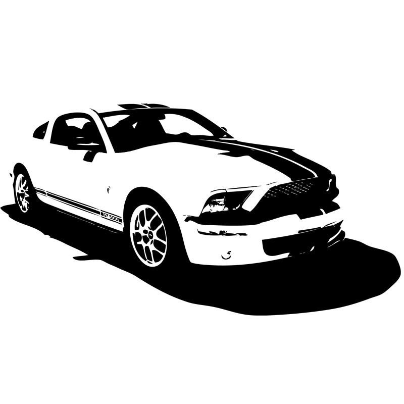 Mustang Car Silhouette Clipart Ford Mustang Gt500