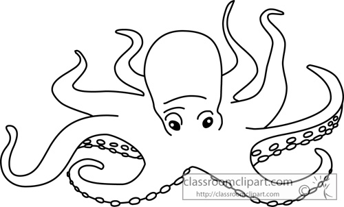 Animals   Mollusks Giant Octopus Silhouette   Classroom Clipart