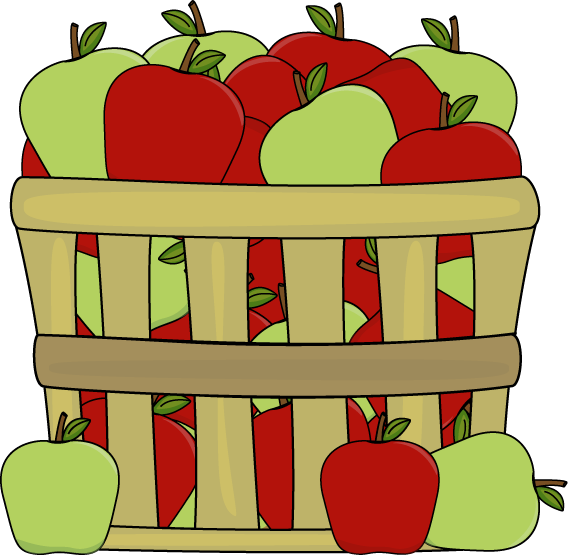 Basket Of Red And Green Apples Image Filled With Clipart