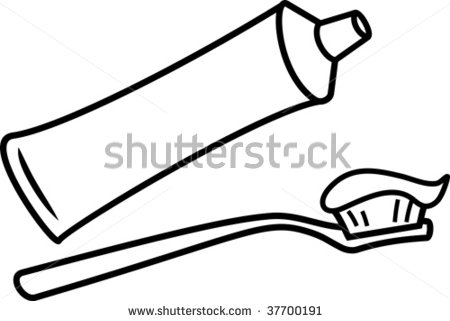 Black And White Clip Art Toothbrush Toothpaste Clipart   Free Clipart