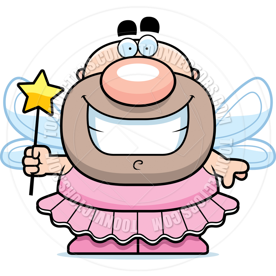 Cartoon Tooth Fairy Man Smiling By Cory Thoman   Toon Vectors Eps