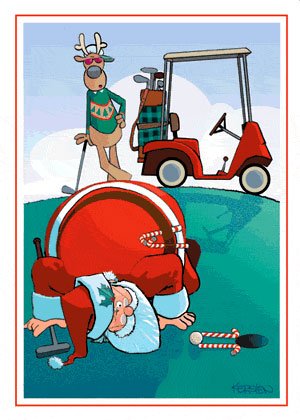 Christmas Golf Greetings Postcards For Xmas And Holidays Golf   Golf    