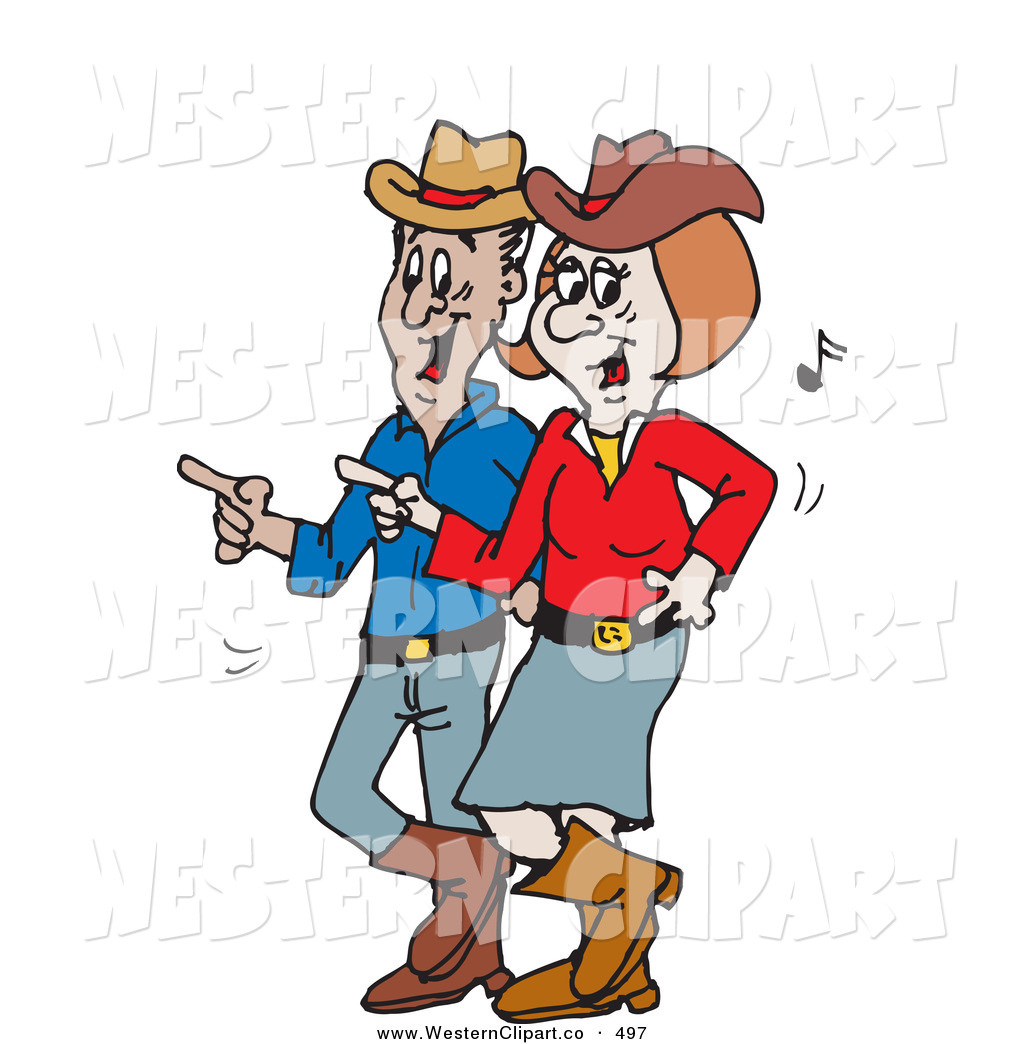 Country Music Happy Couple Line Dancing Black And White Country Couple