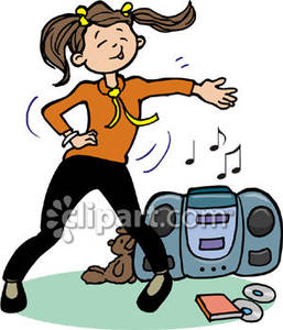 Girl Dancing   Royalty Free Clipart Picture