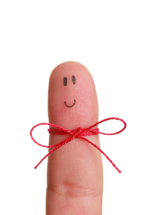 Reminder Finger With String And Happy Face