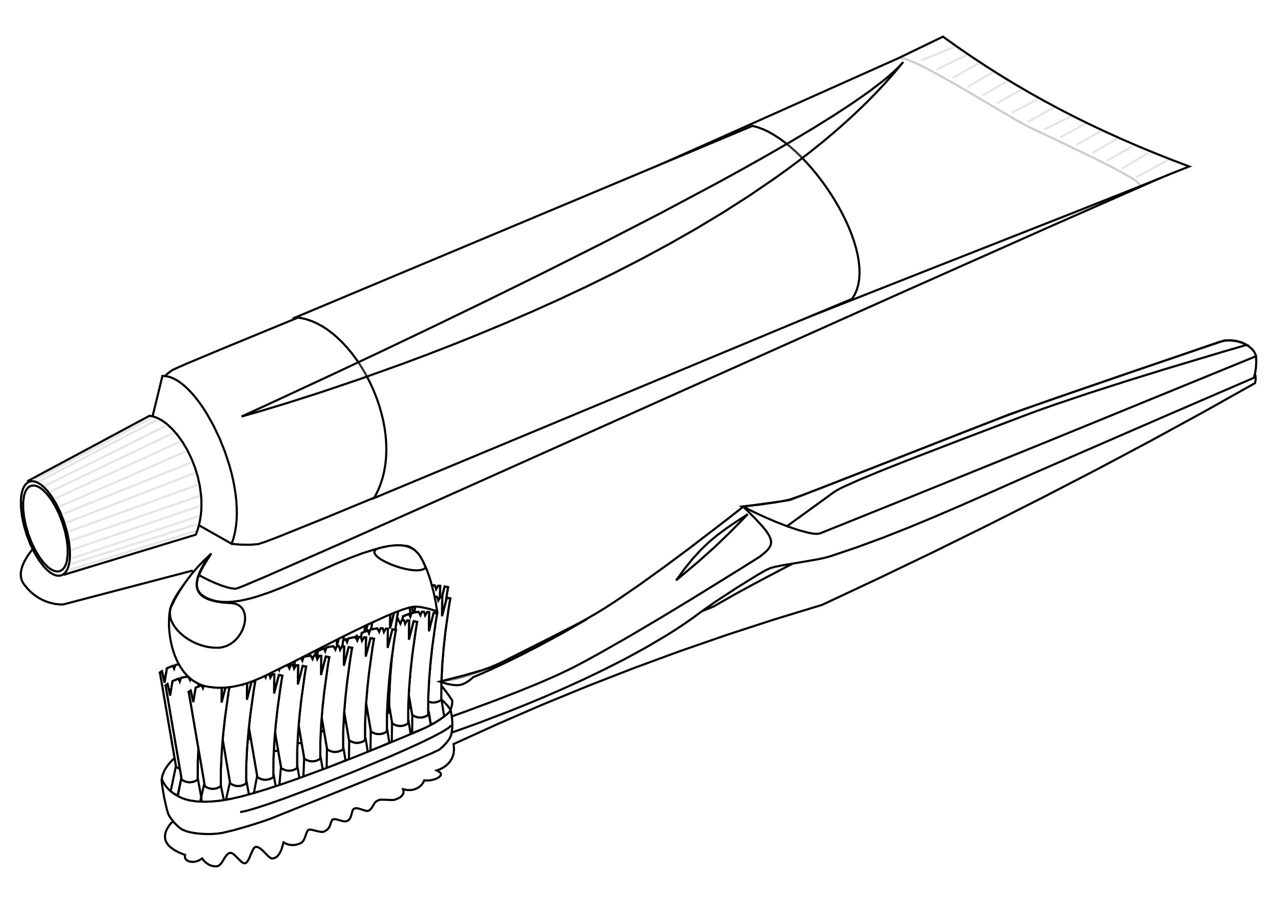 Toothbrush 3 Black White Line Art Scalable Vector Graphics