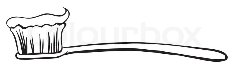 Toothbrush And Toothpaste Clipart Black And White Of A Toothbrush With