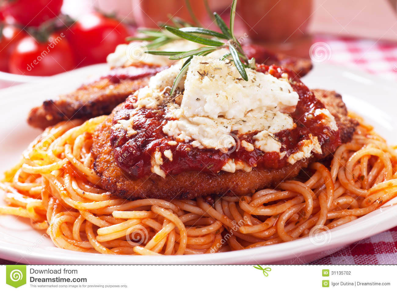 Chicken Parmesan Breaded Chicken Steak With Tomato Sauce And