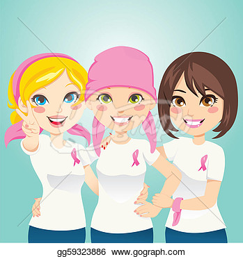 Clipart   Women Supporting And Helping A Friend Fight Breast Cancer
