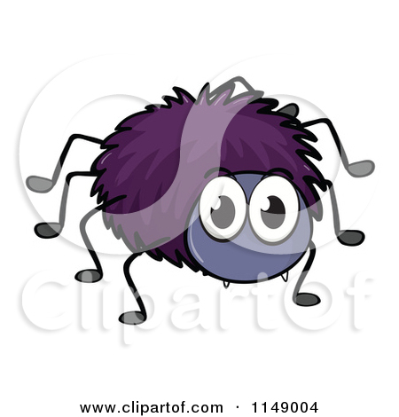 Cute Clipart Spider Cartoon Of A Purple Spider