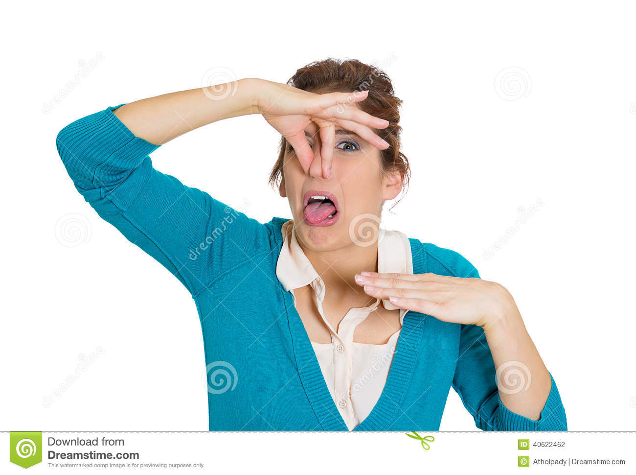 Stinks Bad Smell Situation Isolated White Background  Human Facial