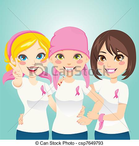Vectors Of Fight Breast Cancer   Women Supporting And Helping A Friend