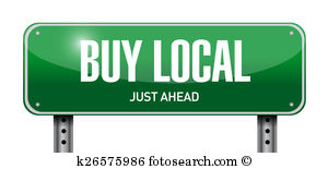 Buy Local Street Sign Illustration Design