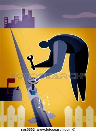 Clip Art   A Man Fixing A Leaky Pipe  Fotosearch   Search Clipart    