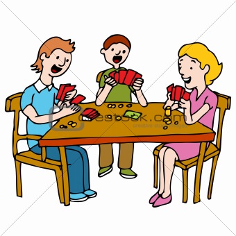 Image Description  An Image Of A People Playing A Poker Card Game At A