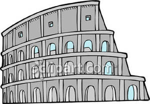 Italian Fighting Arena   The Coliseum   Royalty Free Clipart Picture