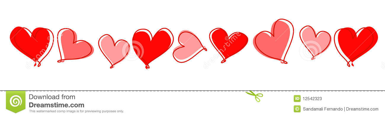 Red Hearts Divider   Line For Wedding  Valentines Day Related Designs
